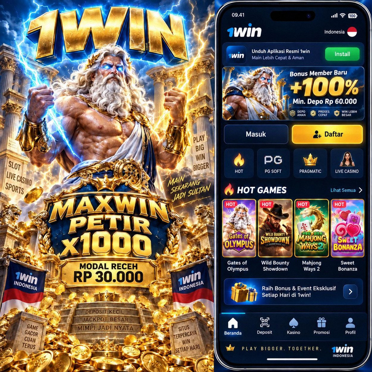 1WIN - Situs Resmi Slot Online dan Pilihan Game PG Soft